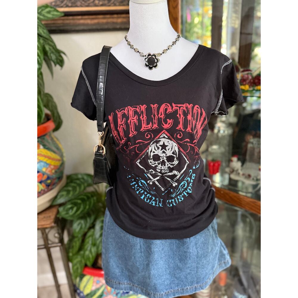 Y2k affliction grunge graphic tee